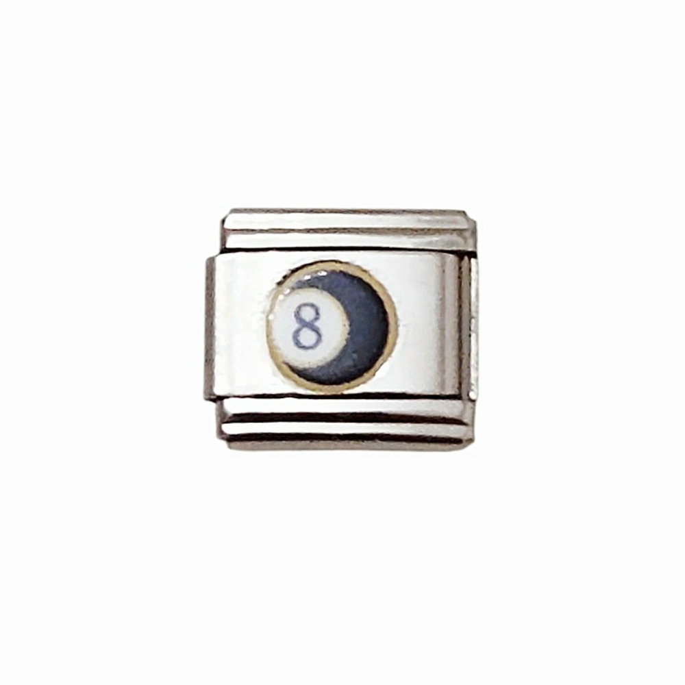 Charmlink Pool Ball Eight Ball Personalized Composable‎ Italian Charm Bracelet